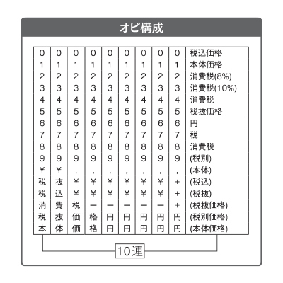 消費税表示用10連(明朝体)