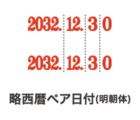 リピスター回転印 略西暦ペア日付